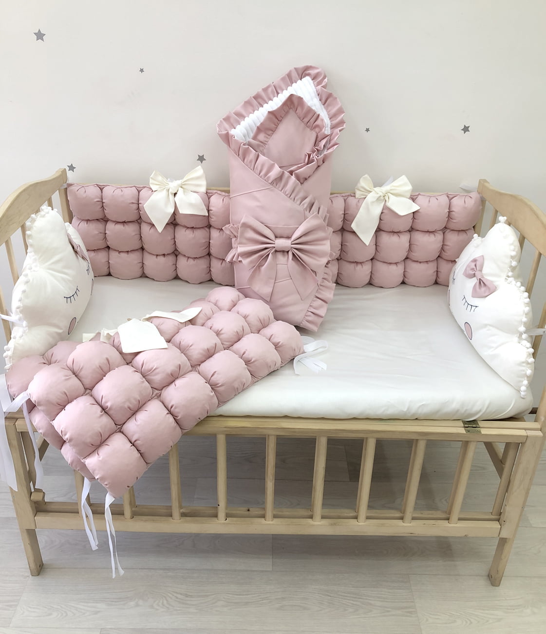 Crib set "Dusty rose "