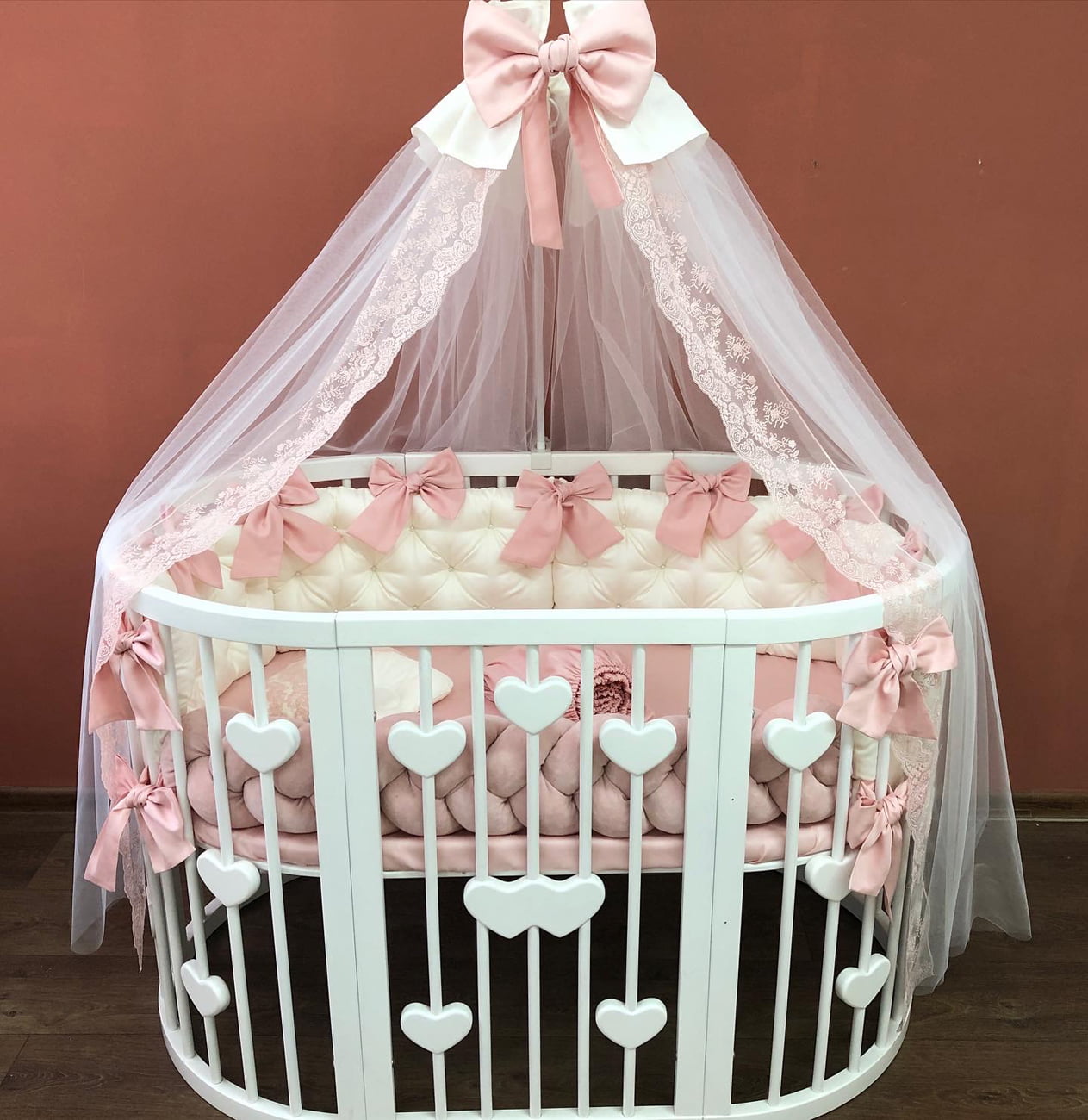 Crib set "Dusty Rose Sweet Dreas"
