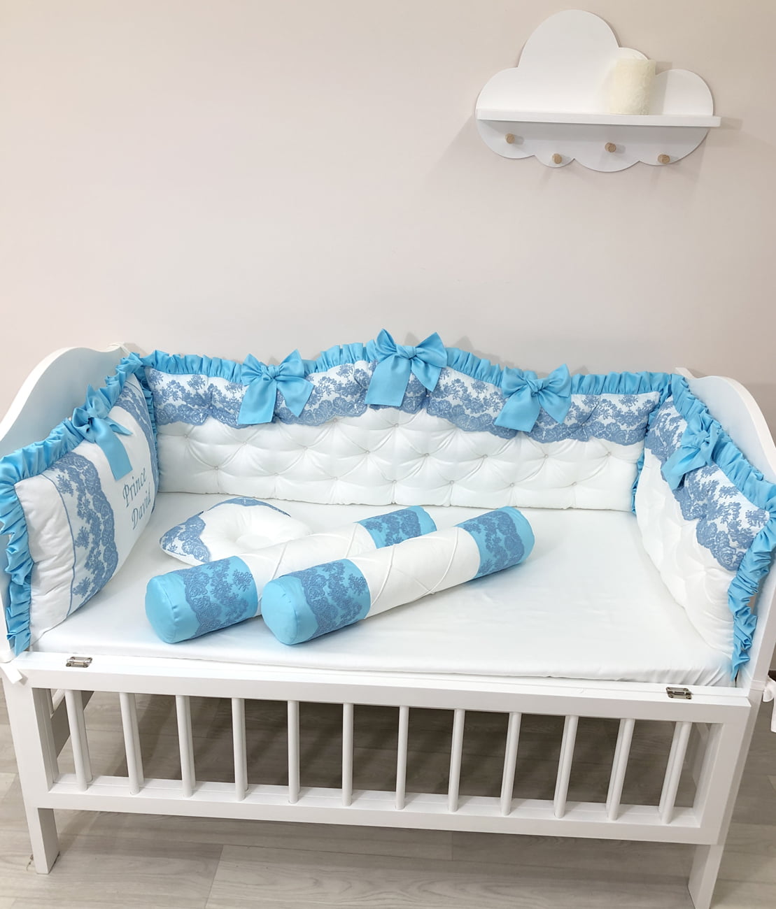 "Personalized luxury crib bumpers"