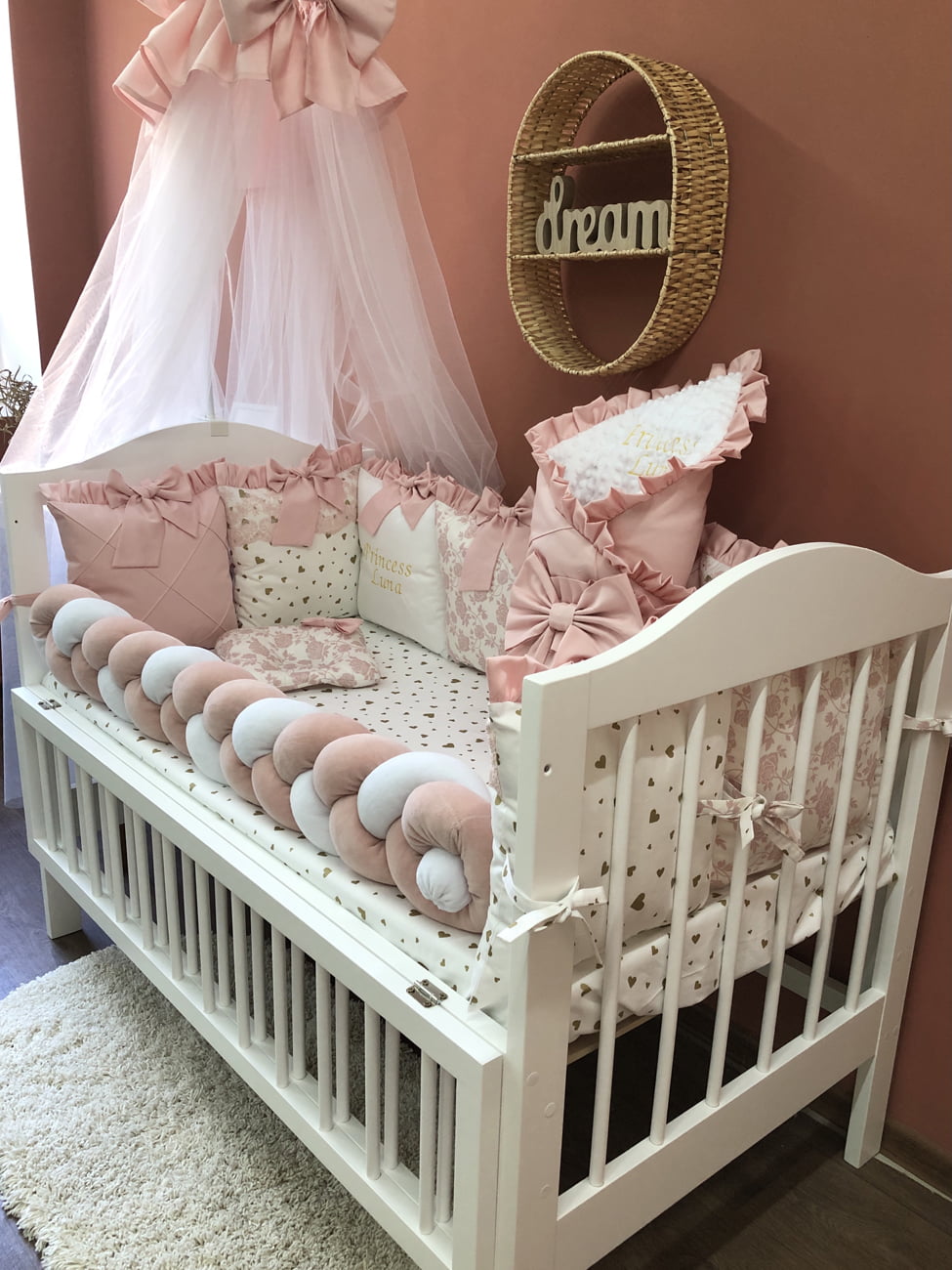 Crib set "Luxury pink princess"