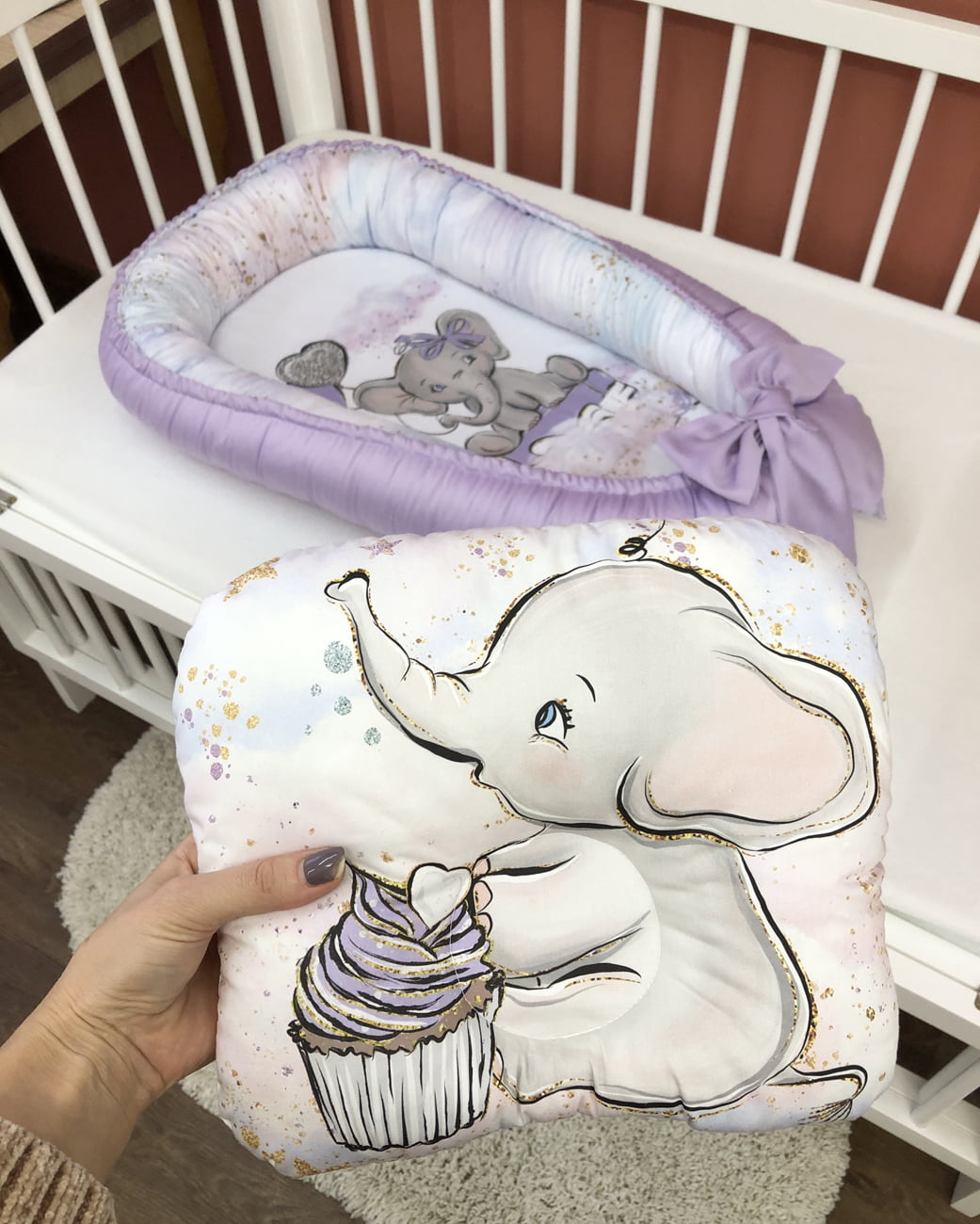 Baby Nest "Lilac Elephant"