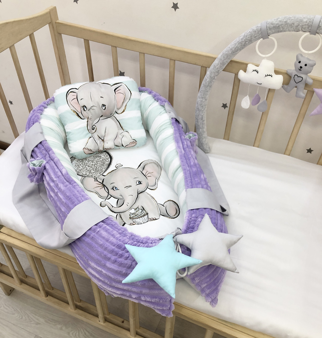 Baby nest "Purple Elephant"