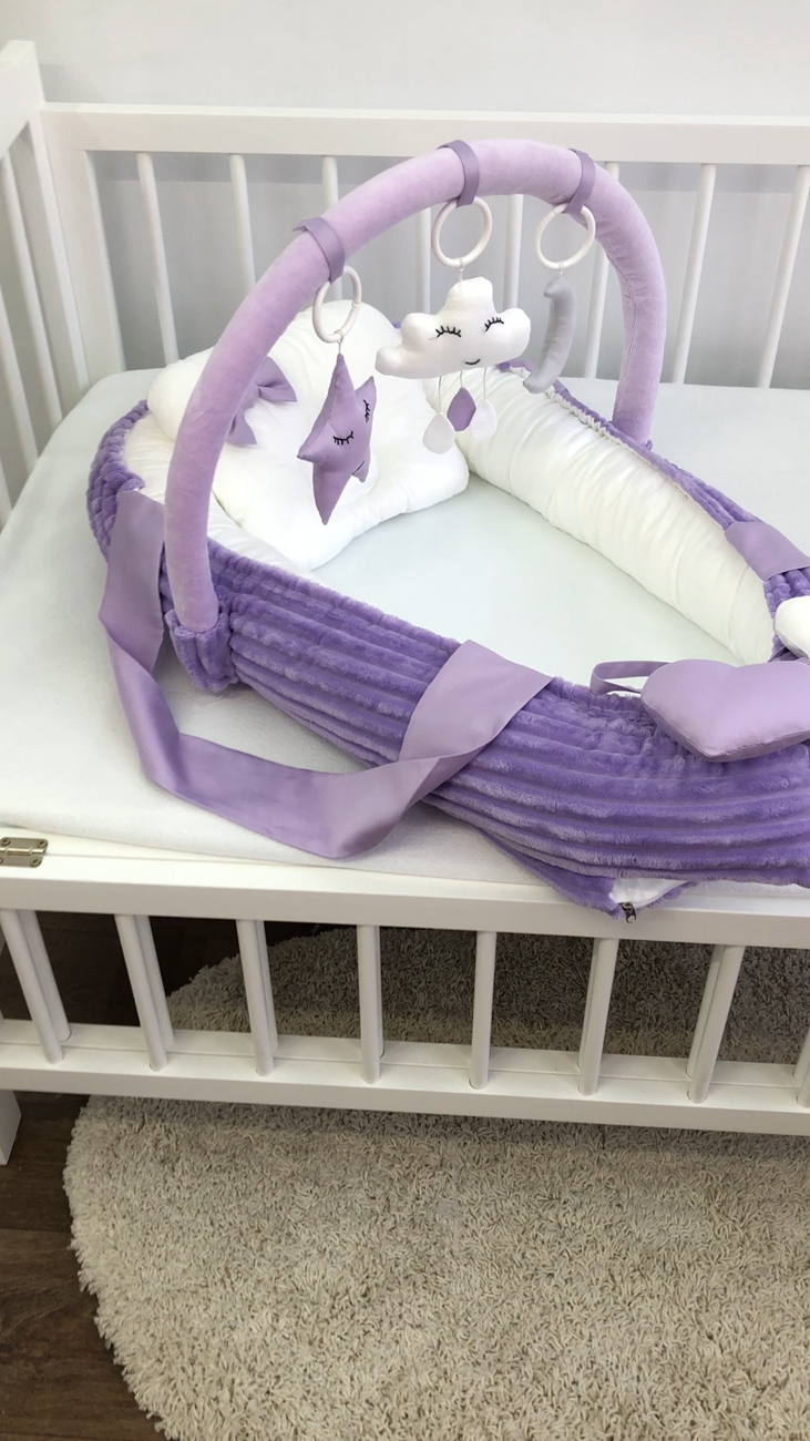 Baby nest "Purple and white"