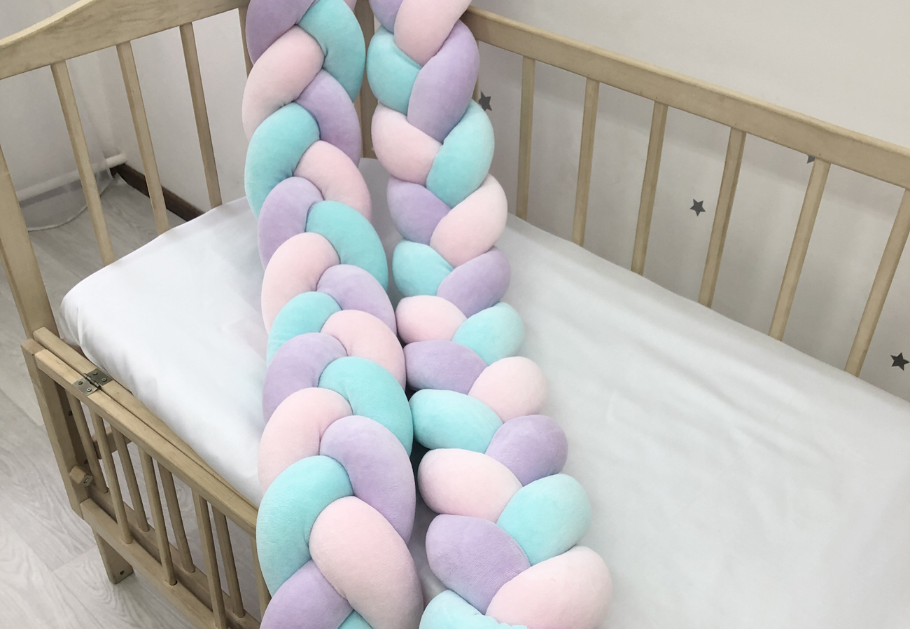 bumper braid in pink purple mint color