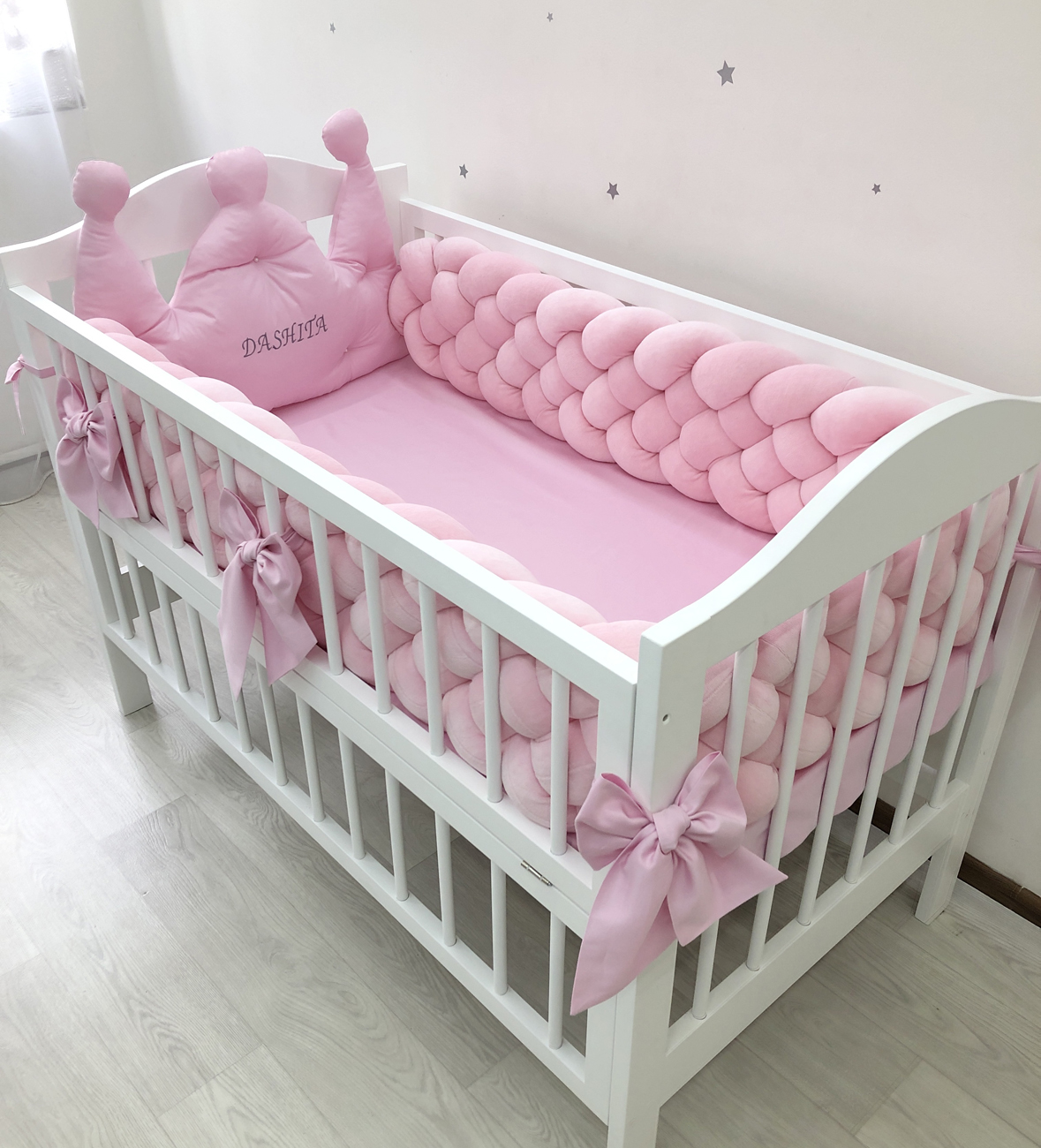 Pink girl baby bedding set