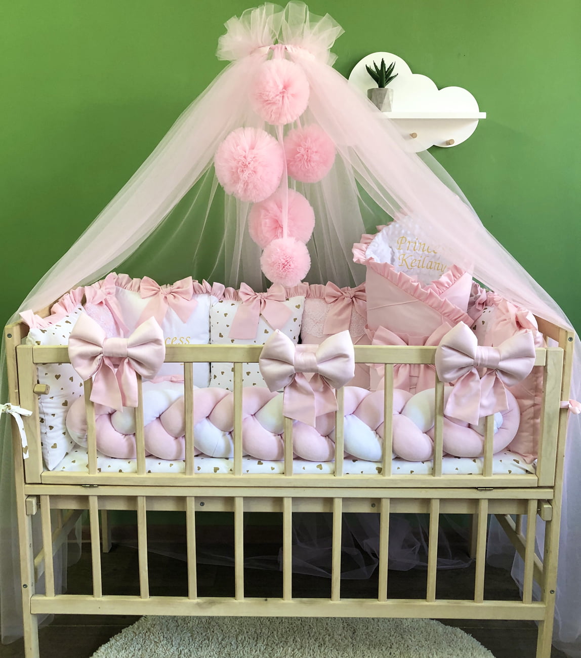 Crib set "Pink Little princess"