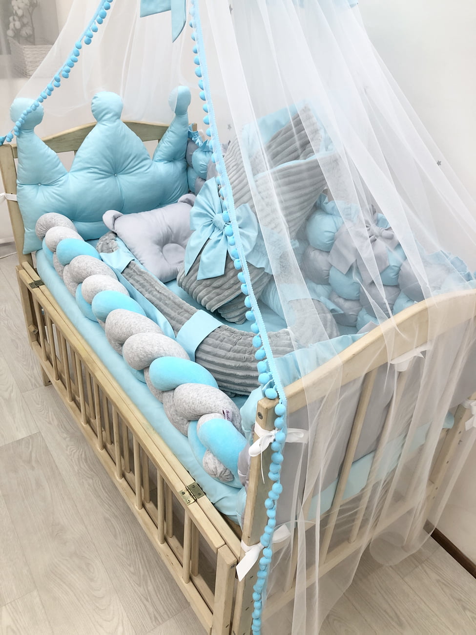 Crib set "Neutral baby bedding"