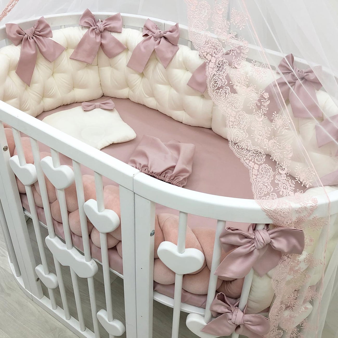Crib set "Dusty pink Princess"
