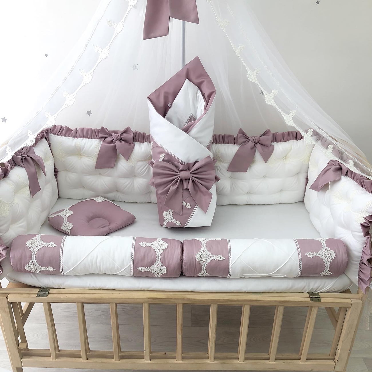 Crib set "Ash Lilac little princess"