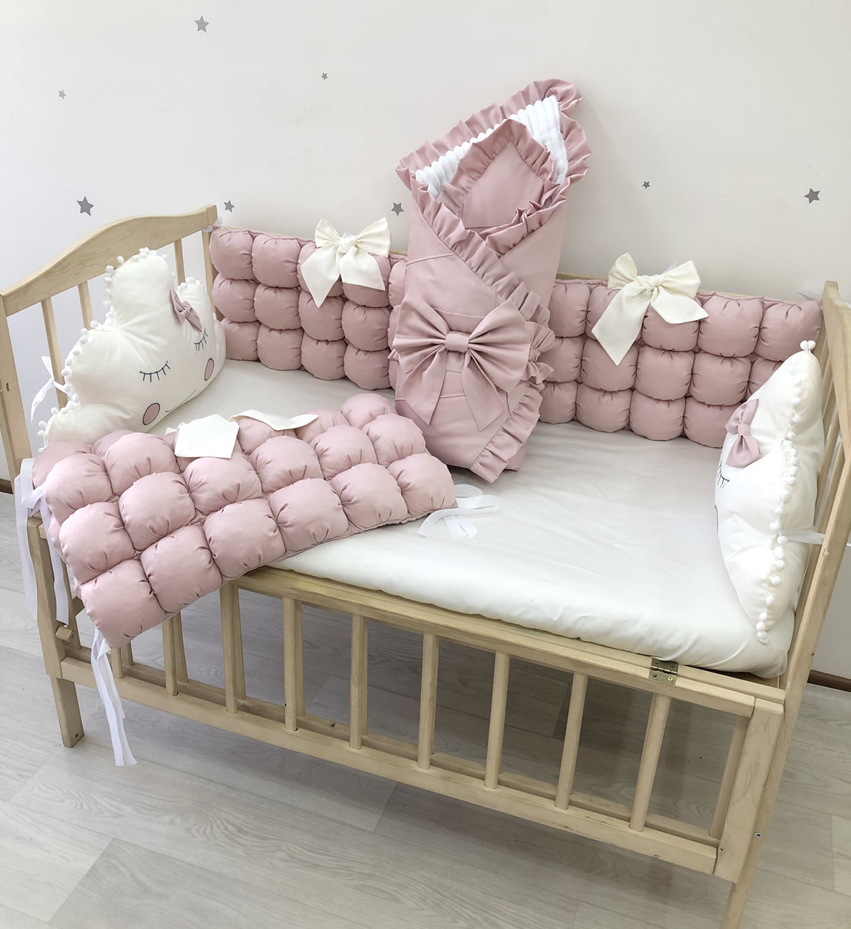 Crib set "Dusty rose "