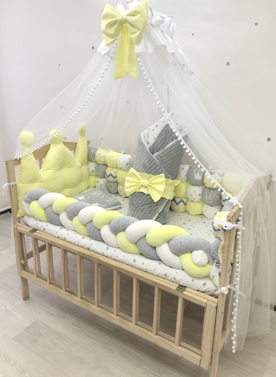 Crib set "Neutral bedding set"