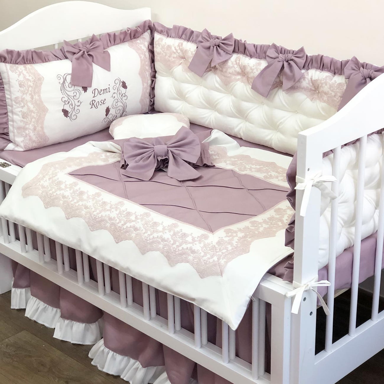 Personalized Crib Bedding sets "Lilac dream"