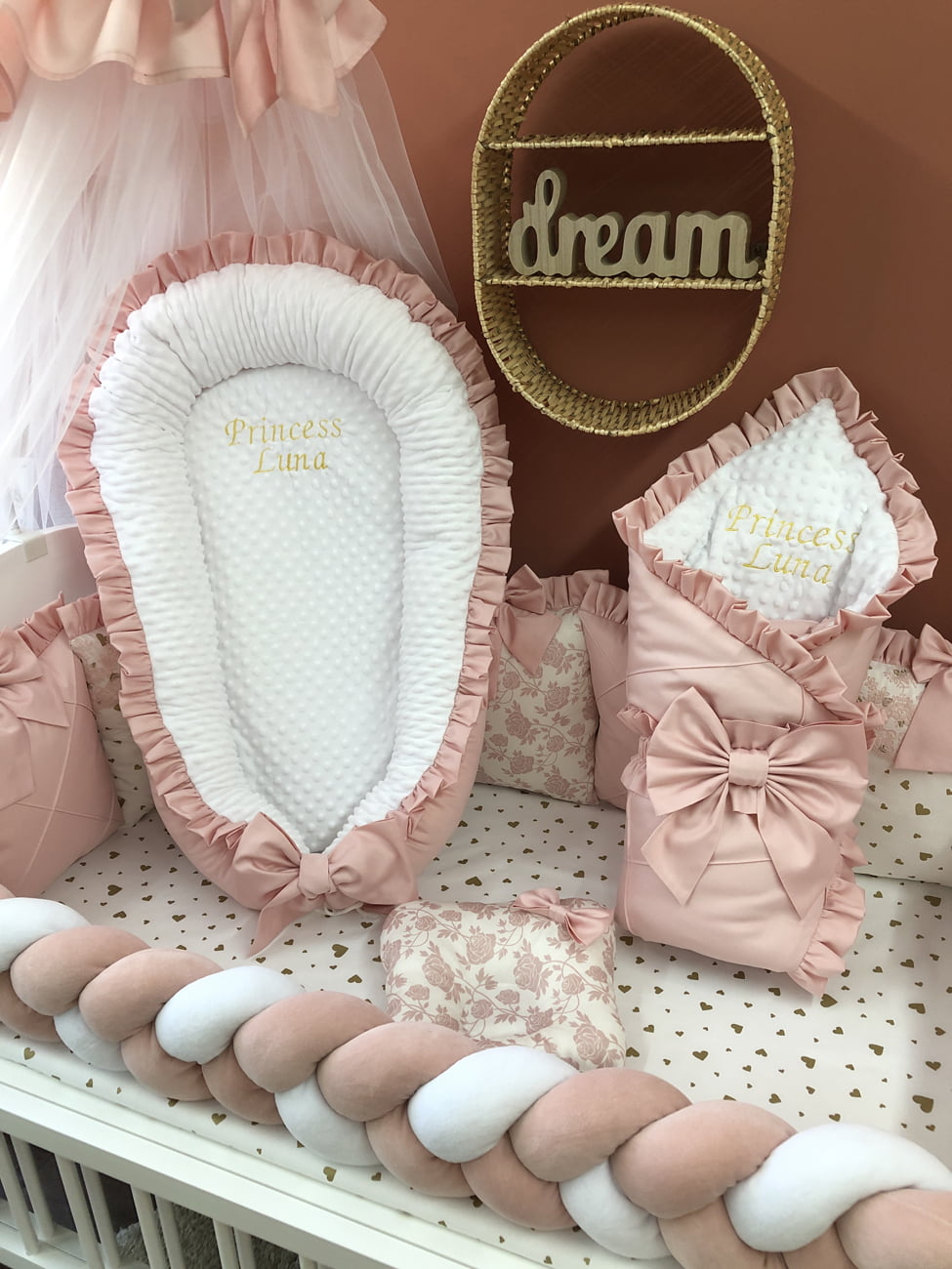 Crib set "Luxury pink princess"