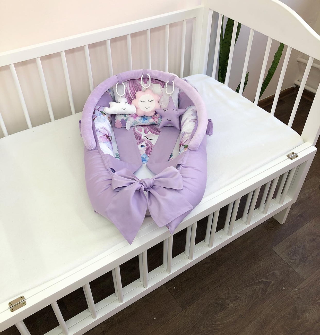 Baby nest "Unicorn lilac"