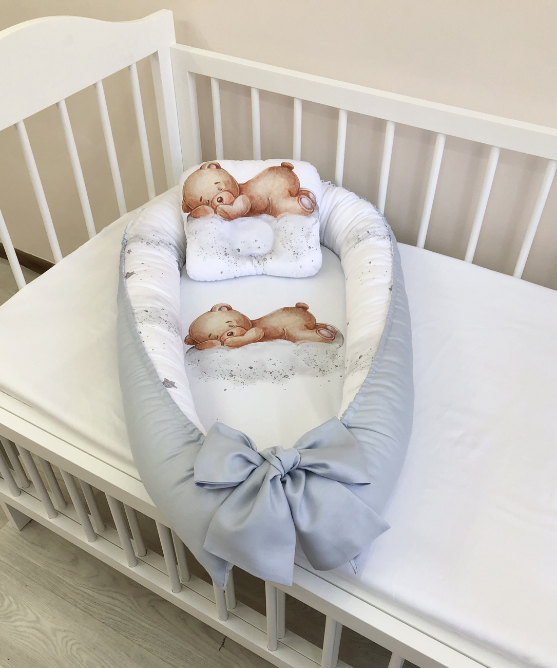 Baby Nest "Grey Teddi bear"