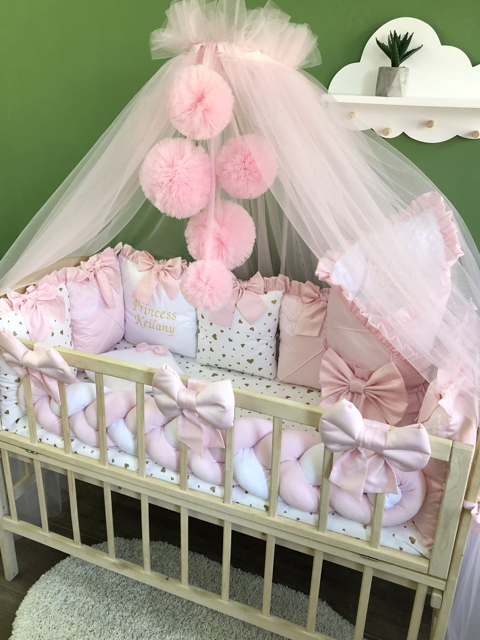 Crib set "Pink Little princess"