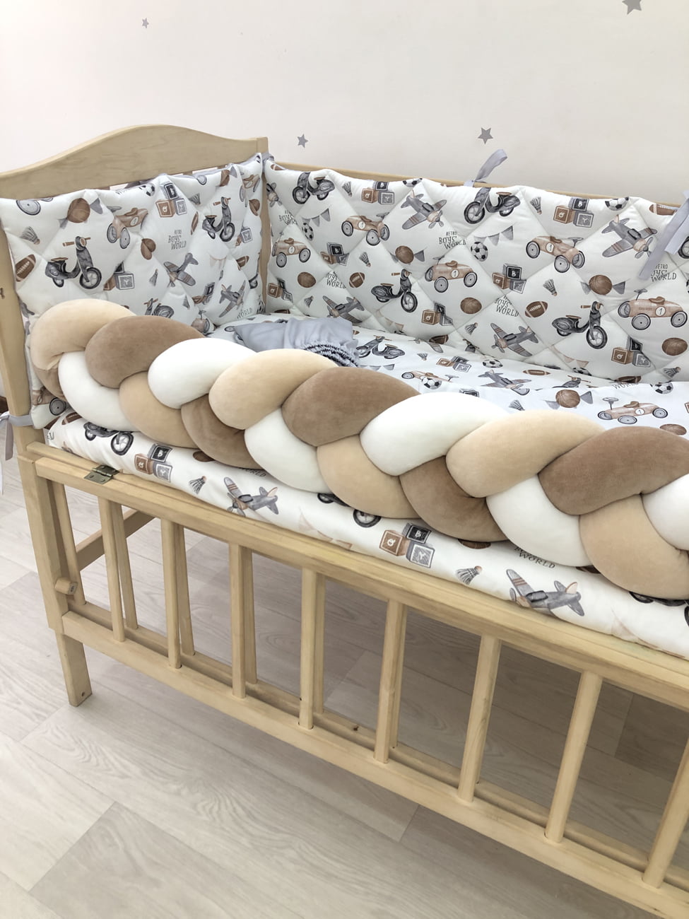 Crib set "Retro cars"
