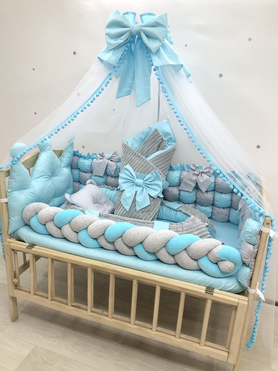 Crib set "Neutral baby bedding"