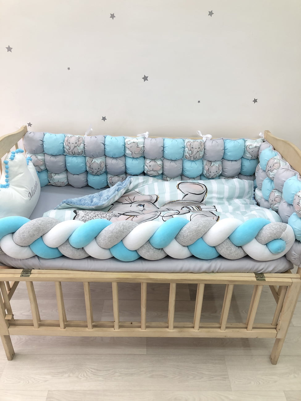 Crib set "Boy Elephant"