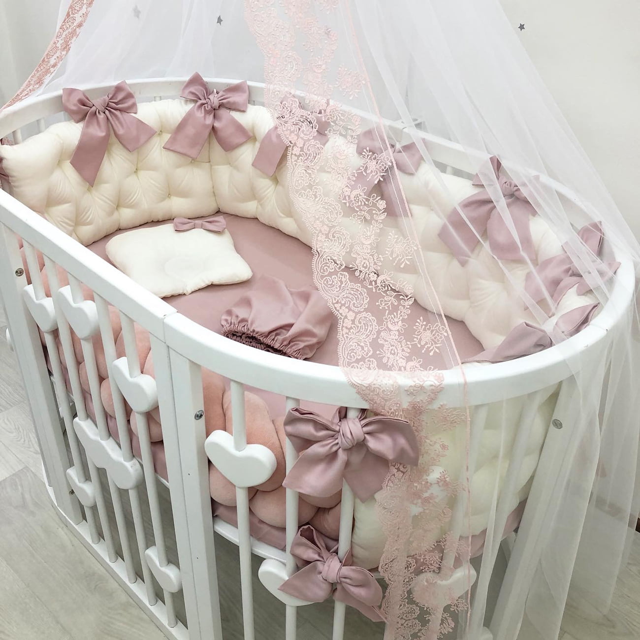 Crib set "Dusty pink Princess"