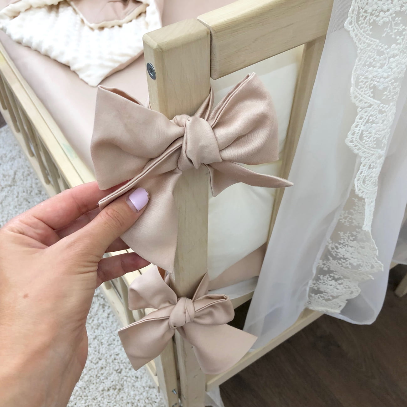 Crib set "Luxury Beige bedding"