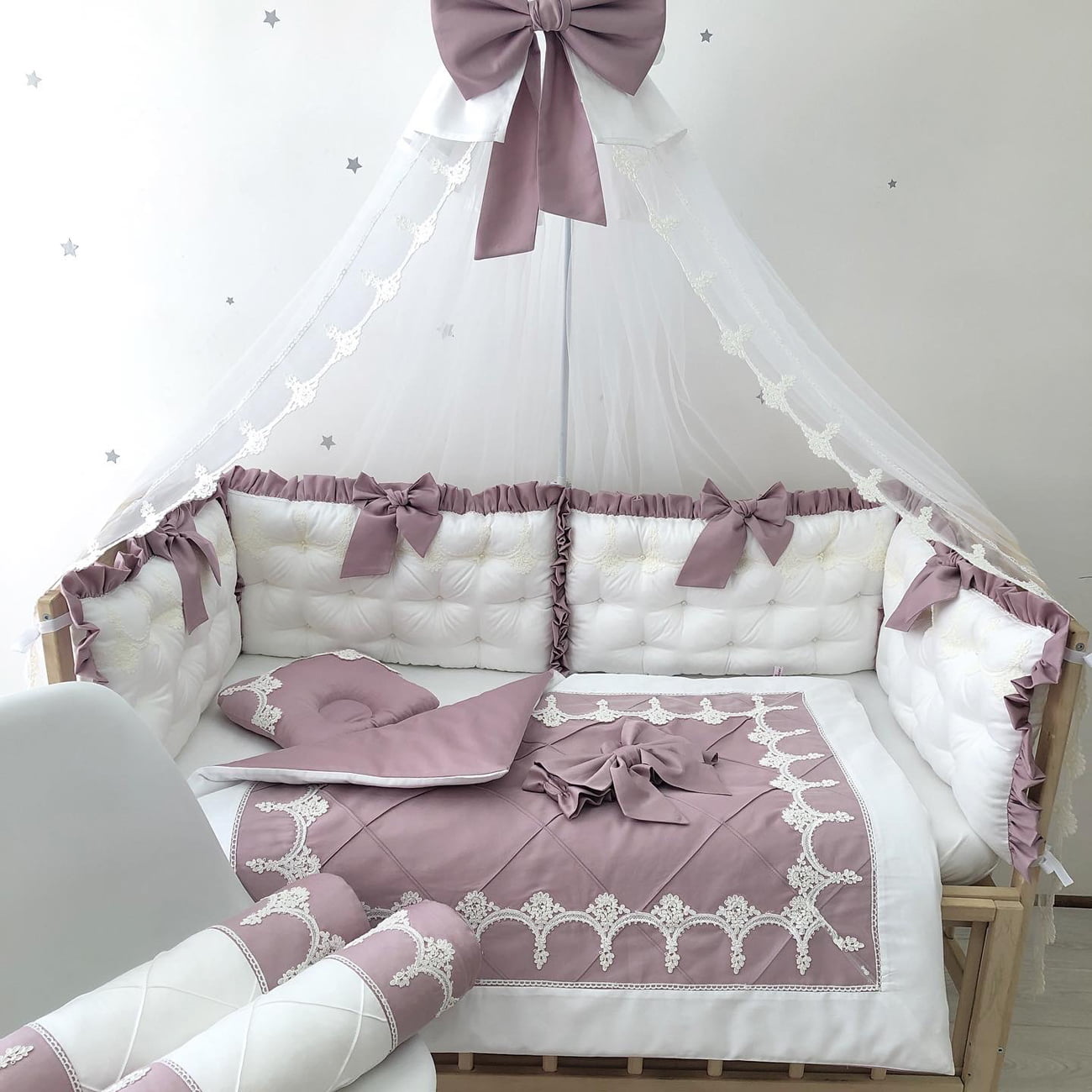 Crib set "Ash Lilac little princess"