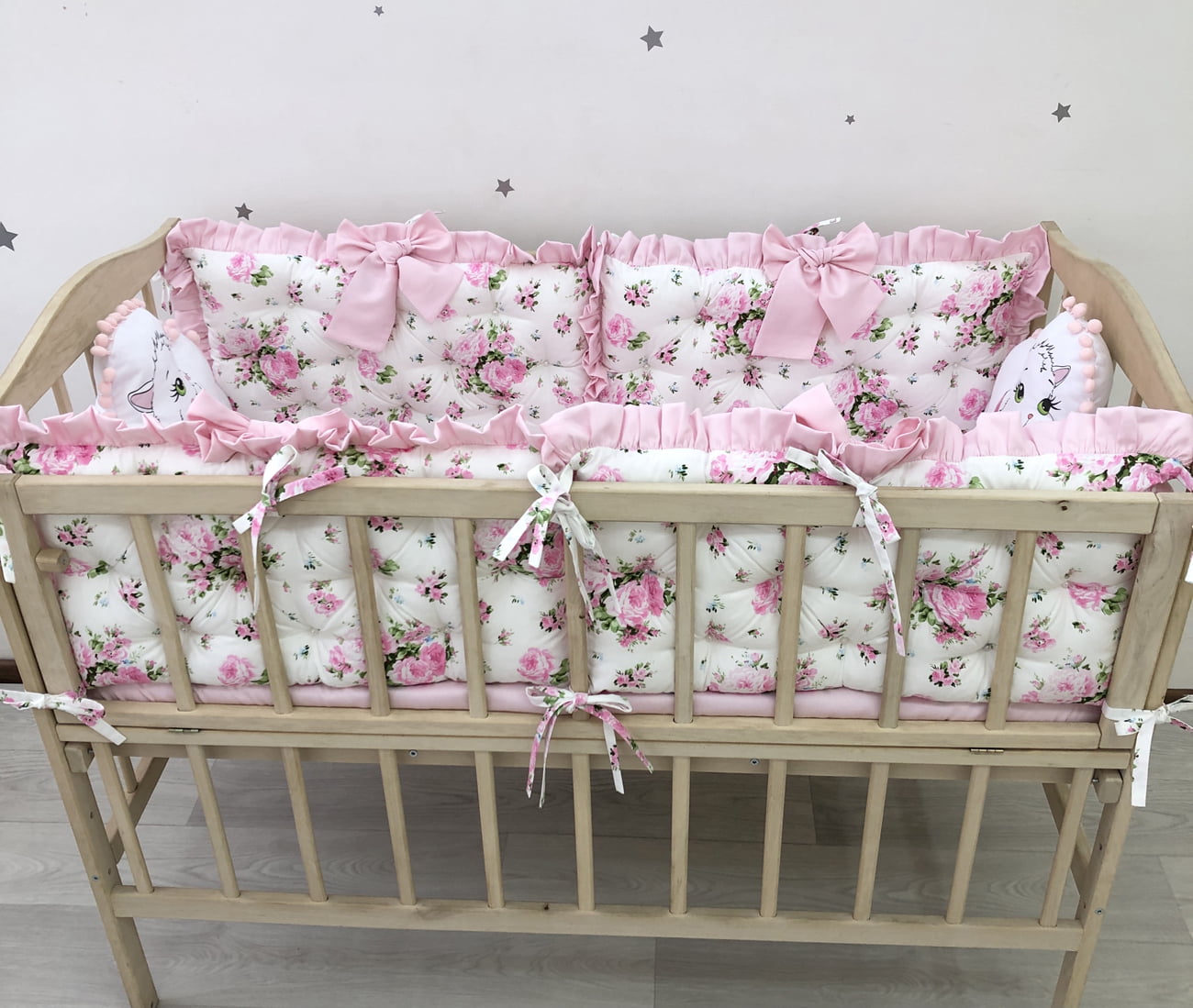 Crib set "Pink Flower"