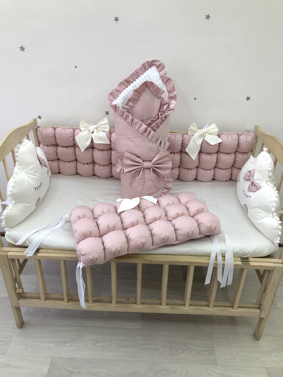 Crib set "Dusty rose "