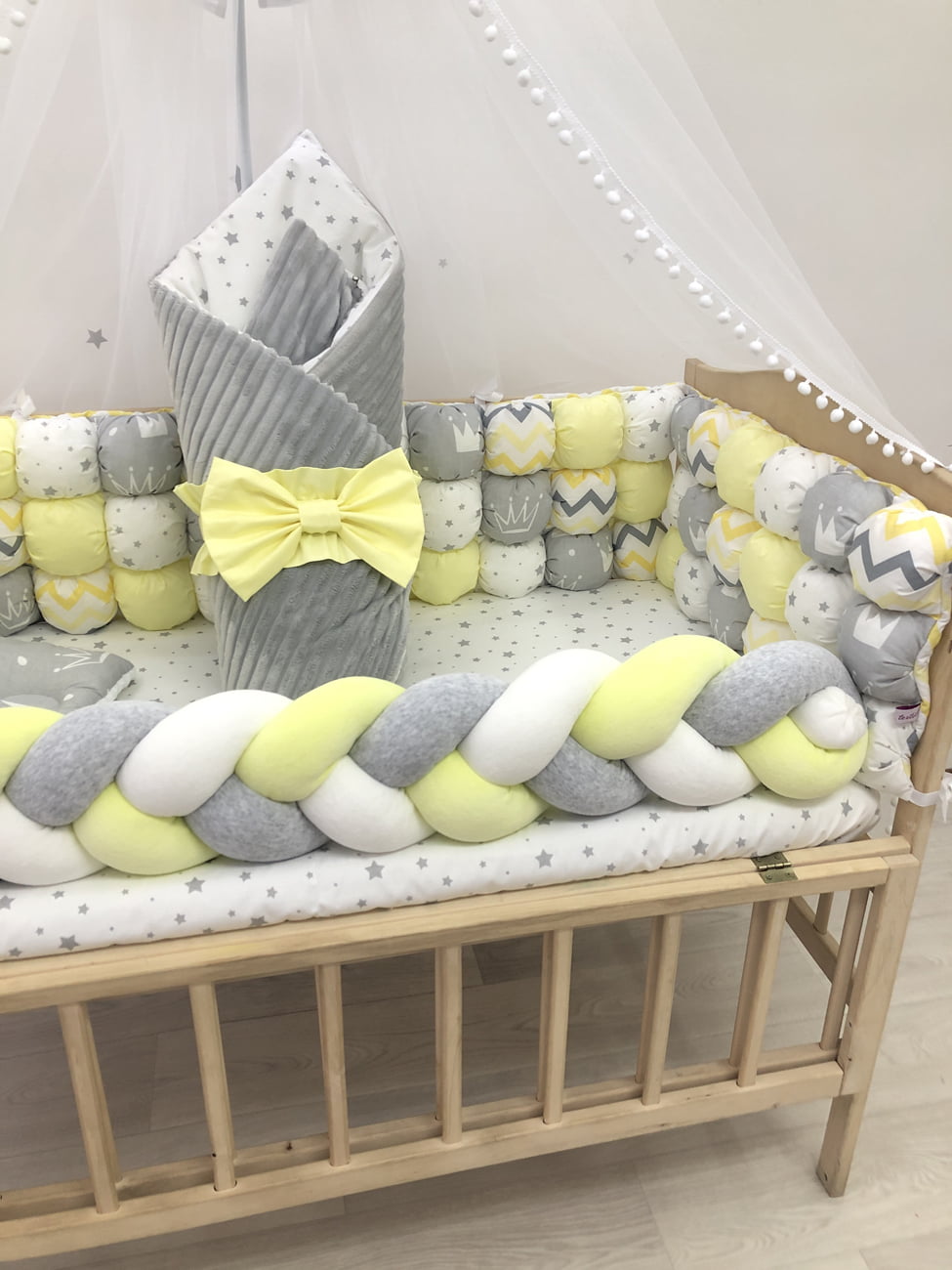 Crib set "Neutral bedding set"