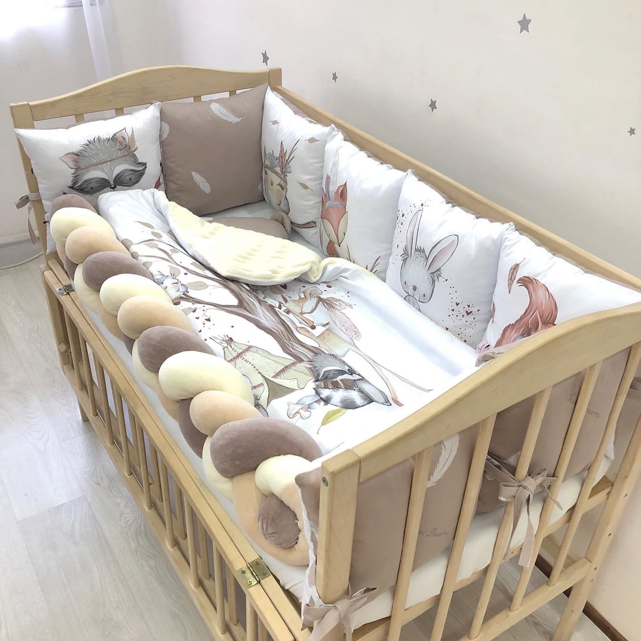 Crib set "Fairytale animals pattern "