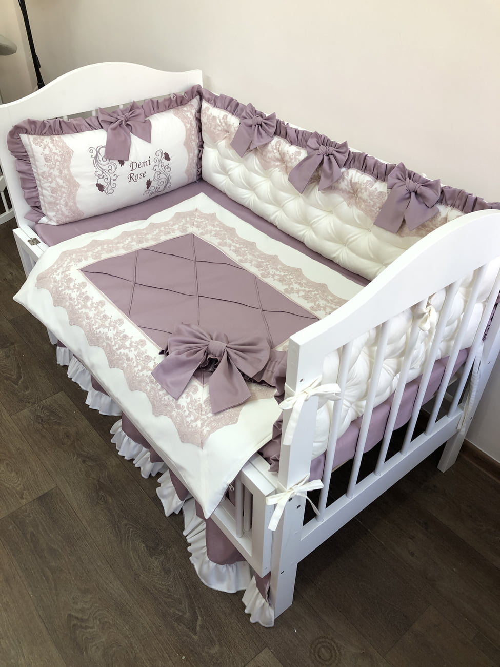 Personalized Crib Bedding sets "Lilac dream"