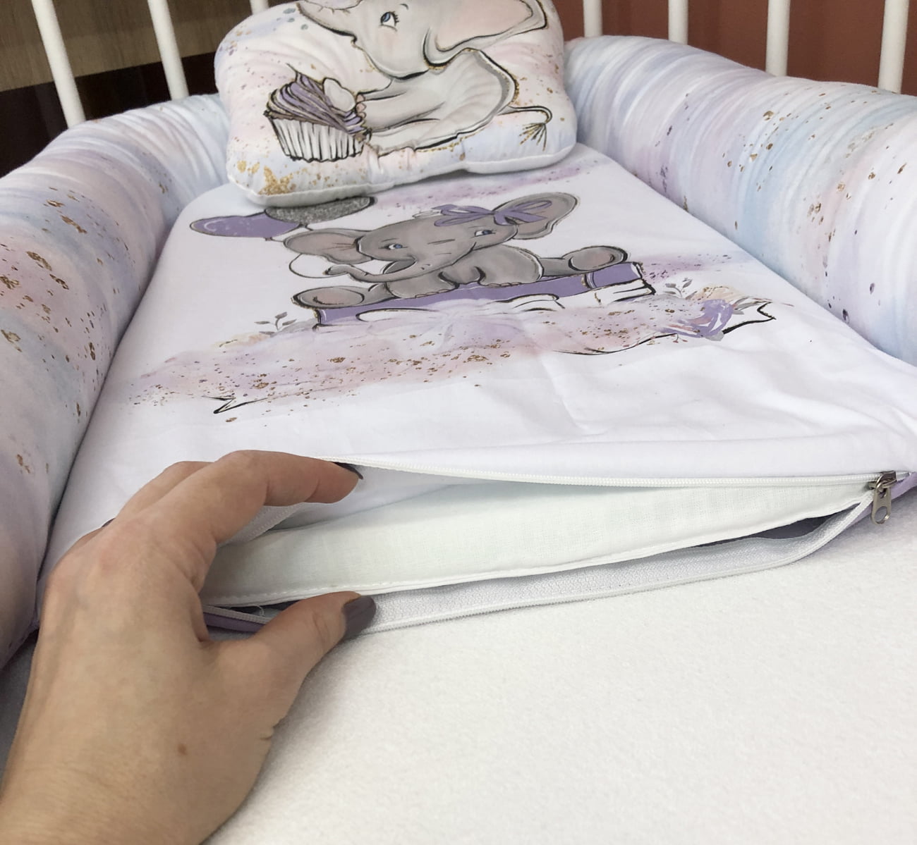 Baby Nest "Lilac Elephant"