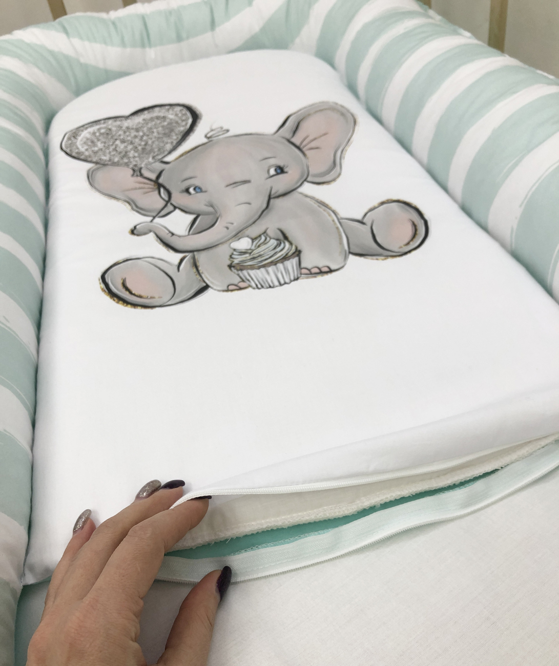 Baby nest "Mint Elephant"