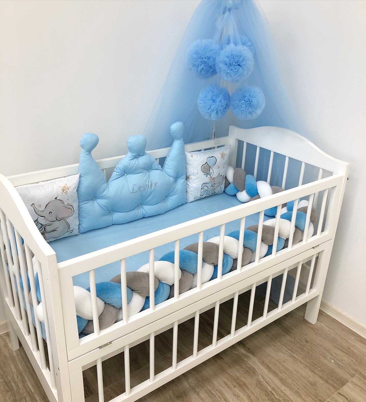 Crib set "Blue Elephant"