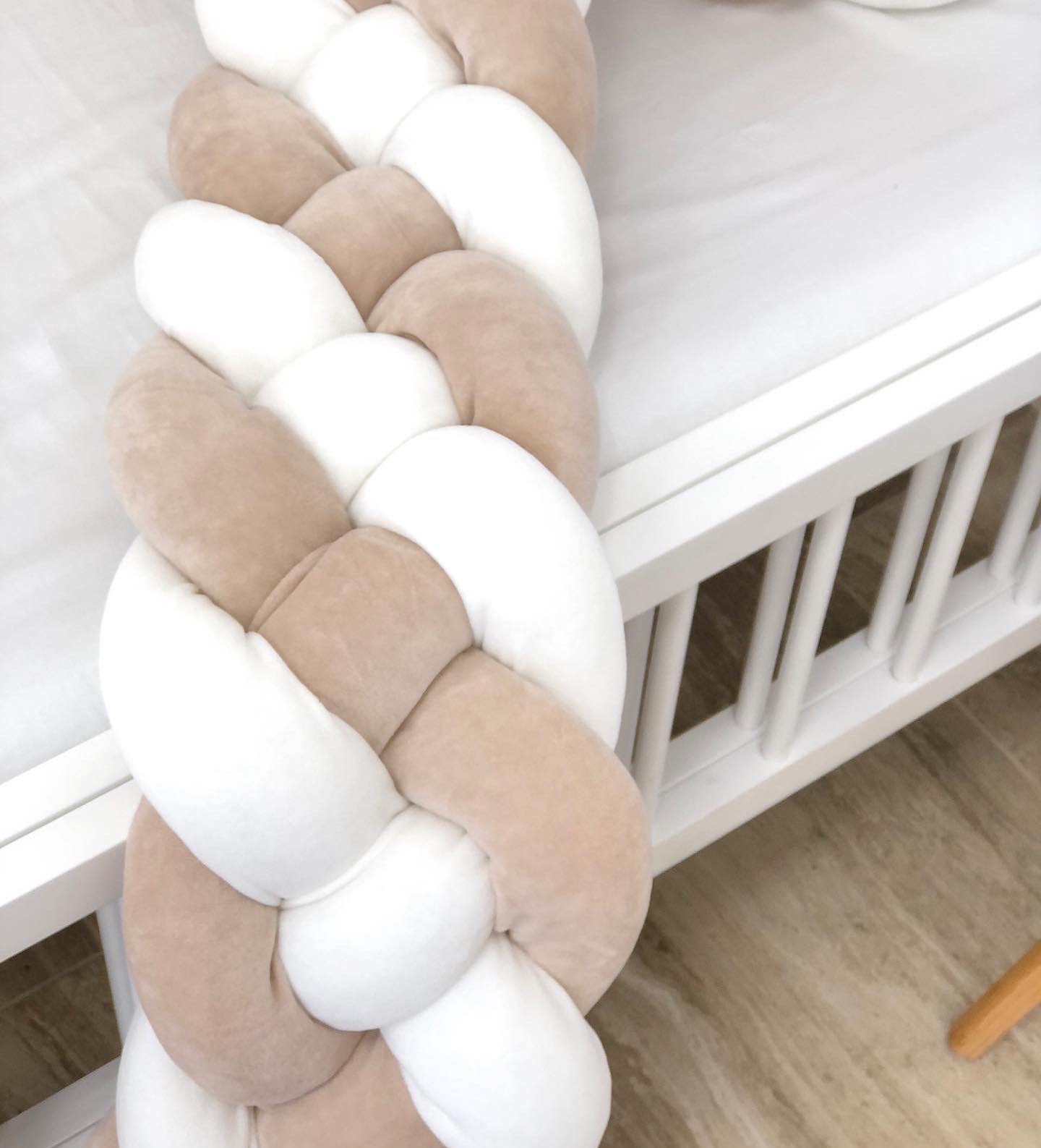 Braided crib Bumper color Beige and milk